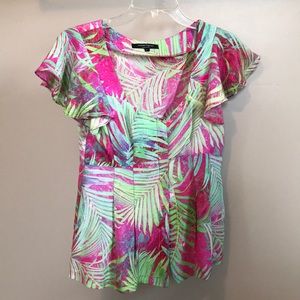 Nanette Lepore silk flutter sleeve top